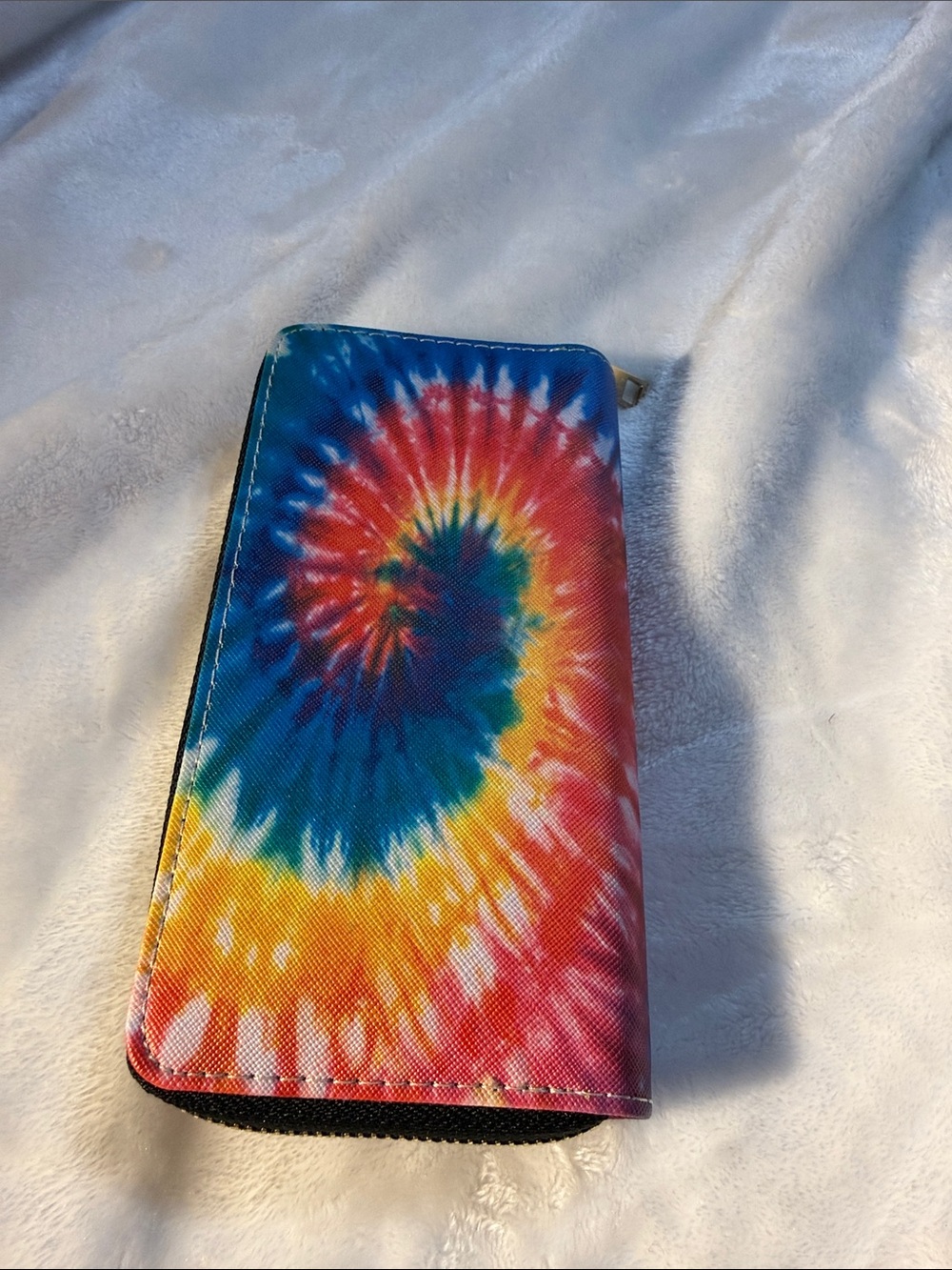 Tie-Dye Multicolor Zipper Phone Wallet Case - Unbranded